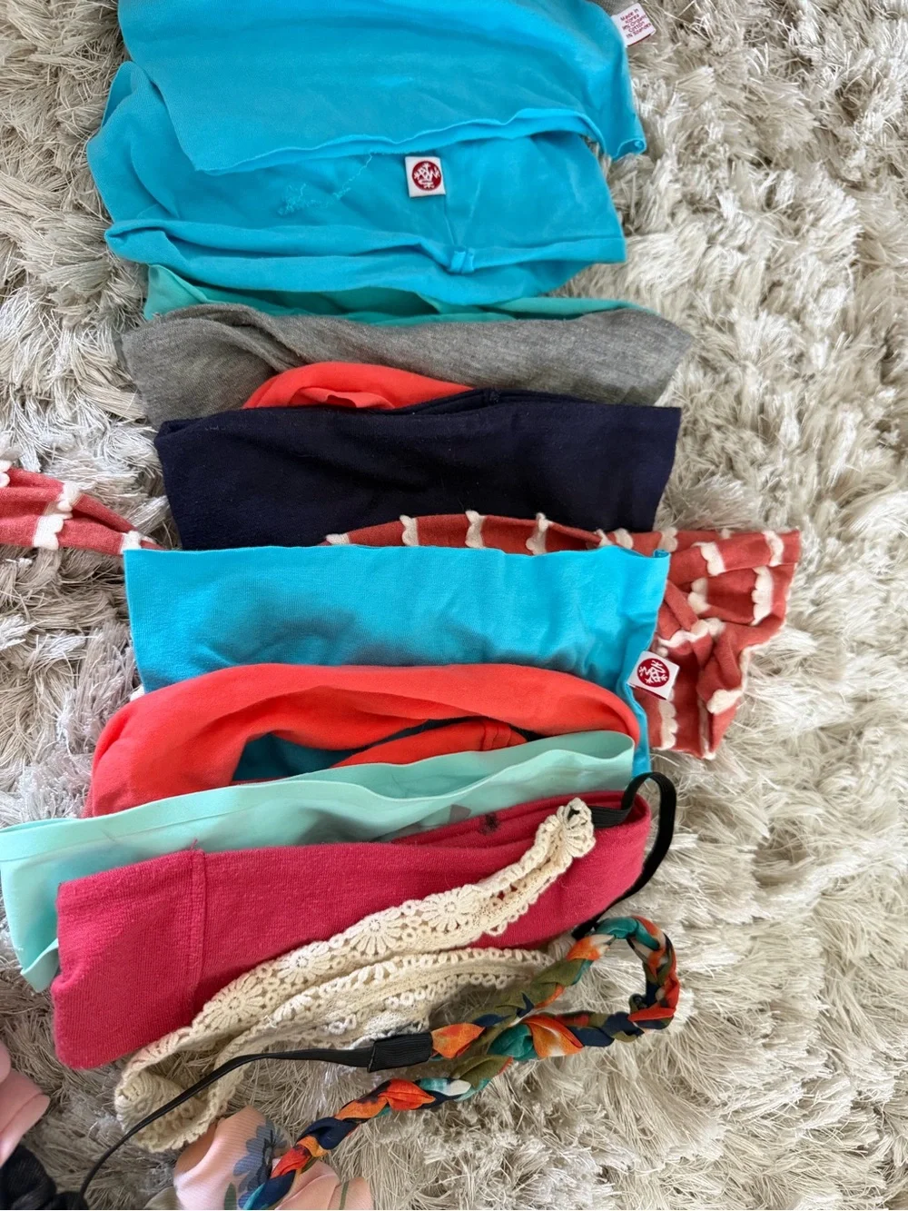 Assorted Colorful Hair Scrunchies and Headbands Bundle